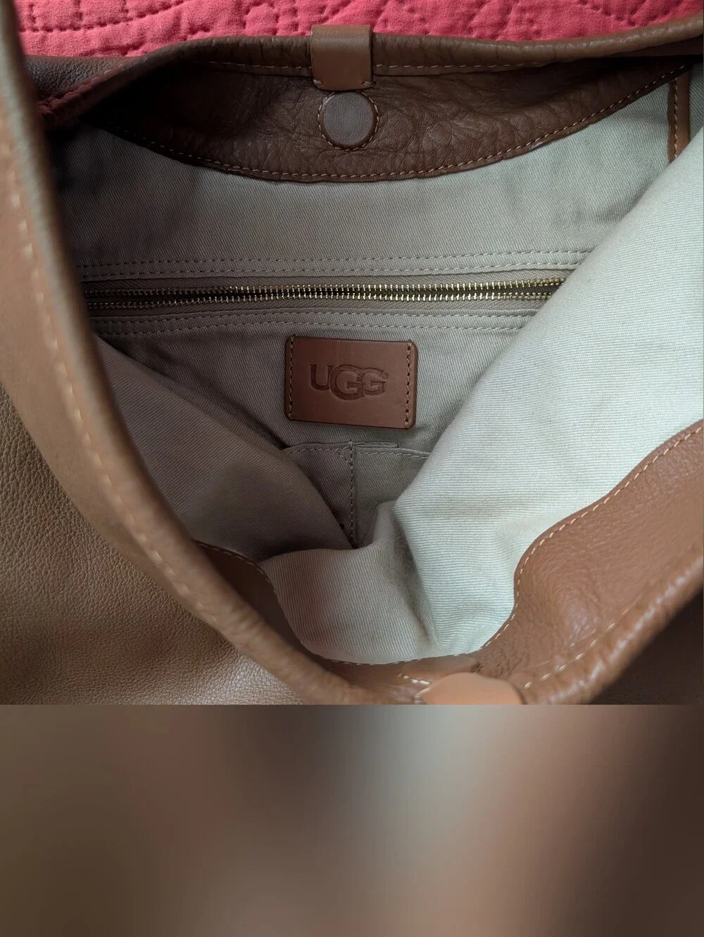 UGG Chocolate Brown Leather Slouch Hobo Bag